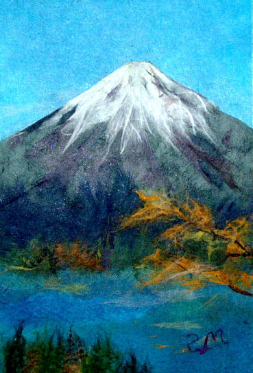 富士山の貼り絵 - 絵画/タペストリ